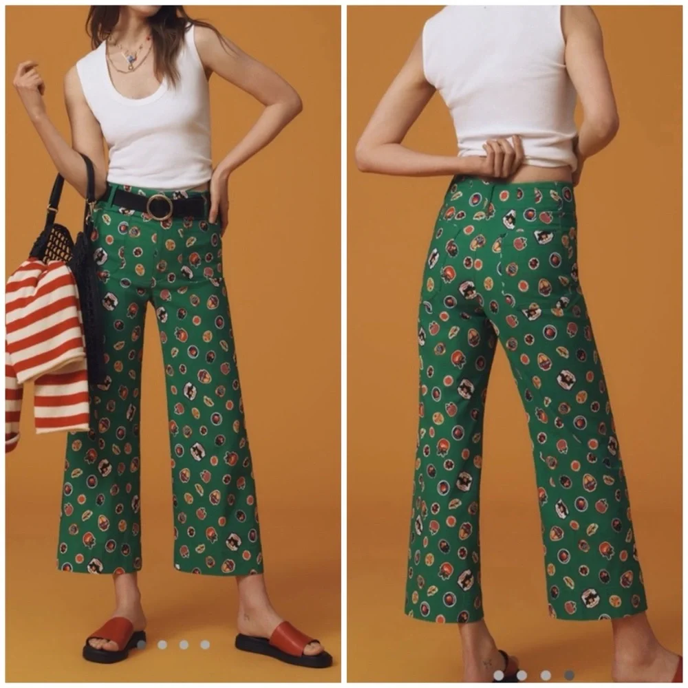 NWT Anthropologie The Colette Cropped Wide-Leg Pants by Maeve: Magic Fabric - 32